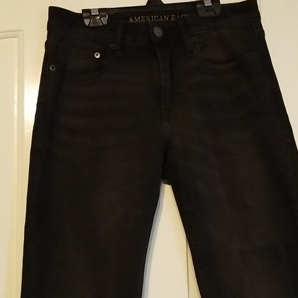American Eagle Washed-Black Straight Leg Jeans - Picture 2 of 5